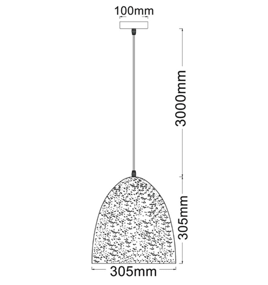 CELESTE: Bohemian Rustic Ellipse Shape Pendant Light 305mm