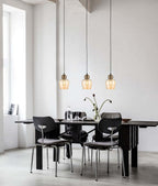 CHAMPAN: Bronze Amber Ellipse Multiple Bar Base Pendant Lights