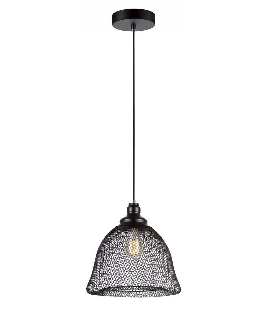 CHEVEUX: Industrial Black Mesh Bell Pendant Light 330mm