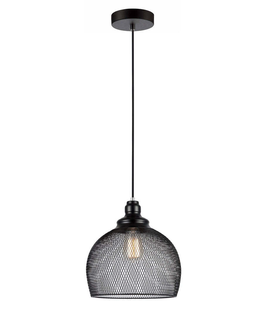 CHEVEUX: Industrial Black Mesh Bird Cage Wine Glass Shape Pendant Light 280mm