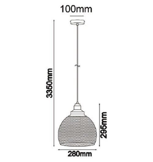CHEVEUX: Industrial Black Mesh Bird Cage Wine Glass Shape Pendant Light 280mm