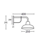 DEKSEL: Aged Copper Interior Wall Light IP23 (Brass bracket & base & neck)