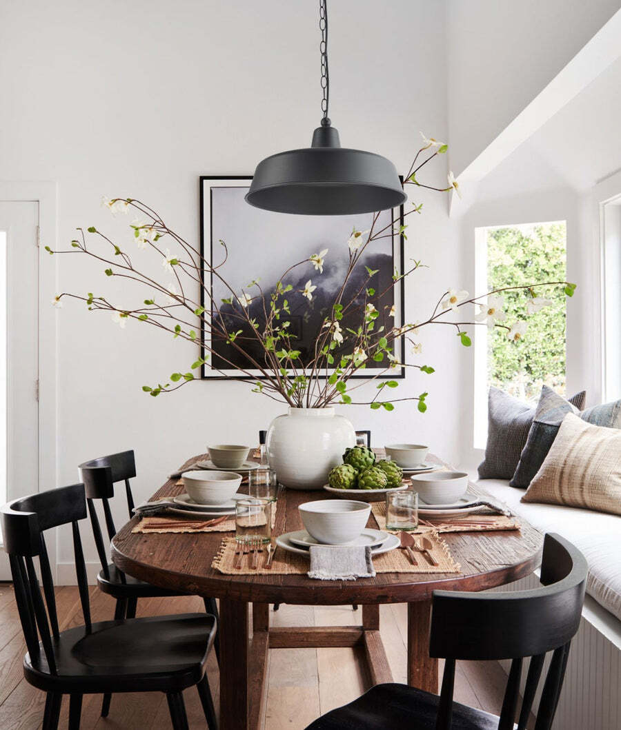 DEKSEL: Industrial Matte Black Interior Dome Shape Pendant Light 400mm