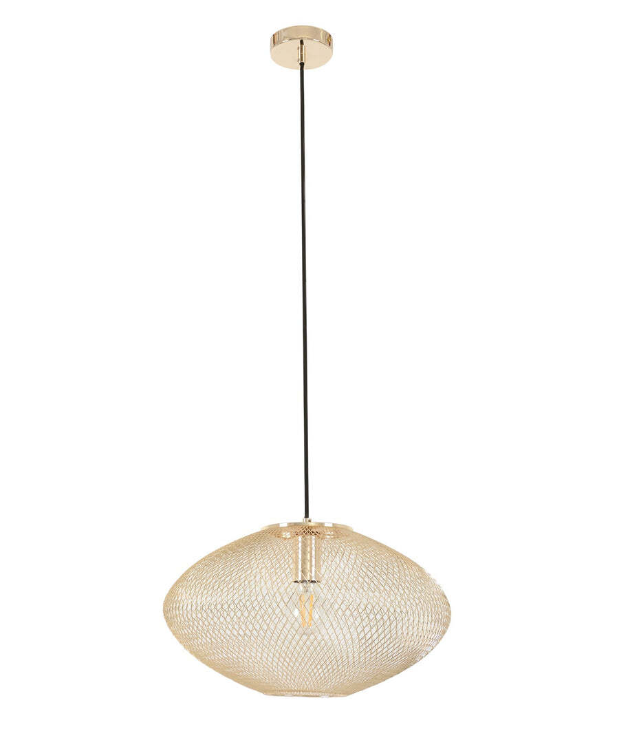 GOLPE: Oval Stainless Steel Pendant Lights Champagne Gold 400mm