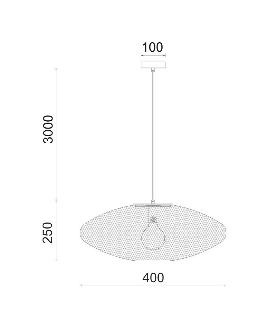 GOLPE: Oval Stainless Steel Pendant Lights Champagne Gold 400mm