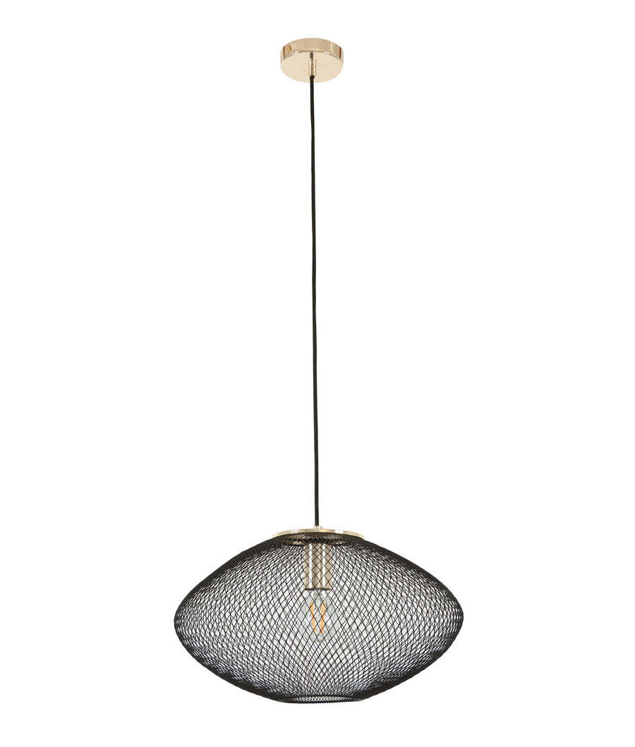 GOLPE: Oval Stainless Steel Pendant Lights Black Gold 600mm