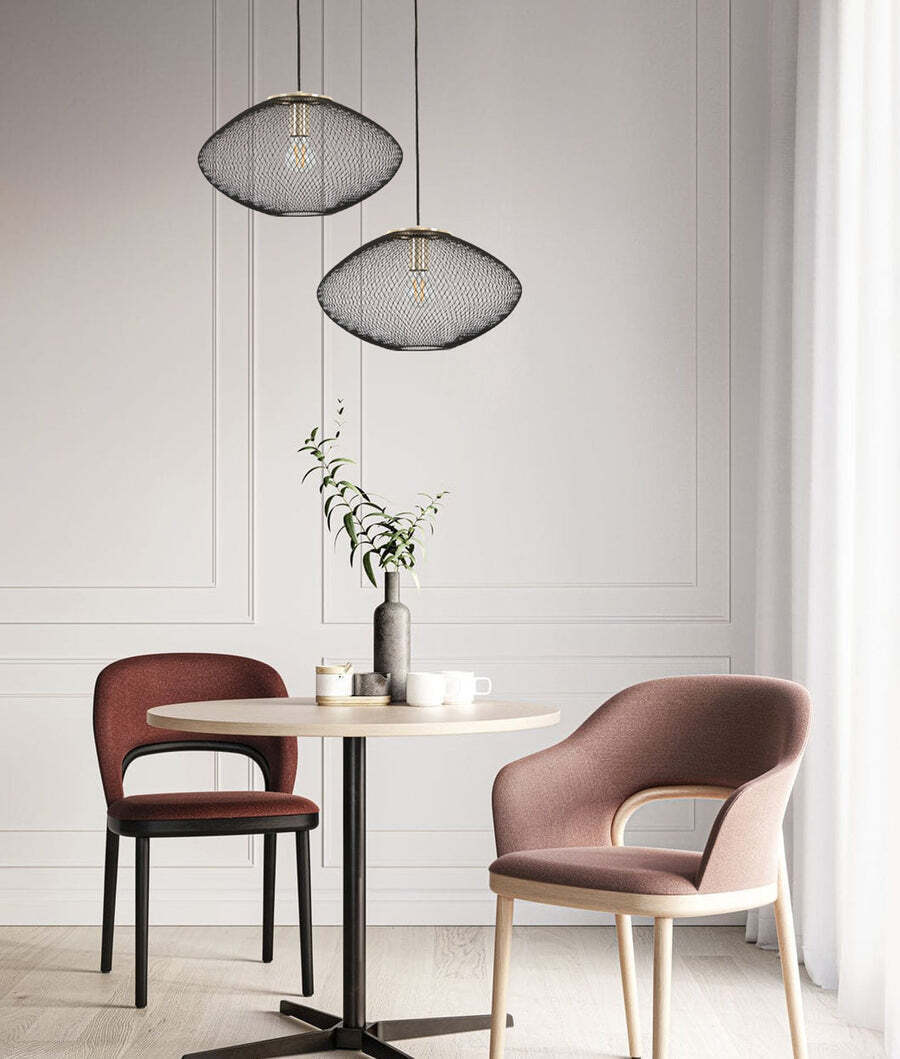 GOLPE: Oval Stainless Steel Pendant Lights Black Gold 600mm