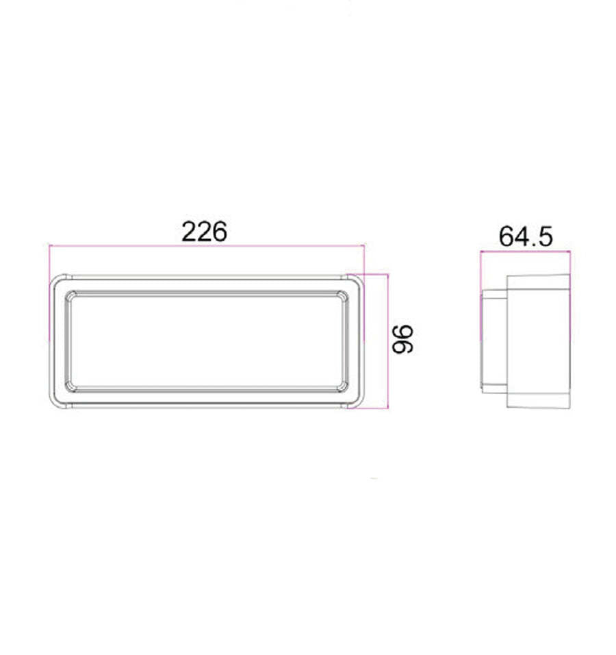HEKA: Surface Mounted Rectangular LED Exterior Wall Lights IP65 White