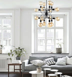 HEXADE: Interior Modern Abstract Pendant Light - 16 Lamps Matte Black