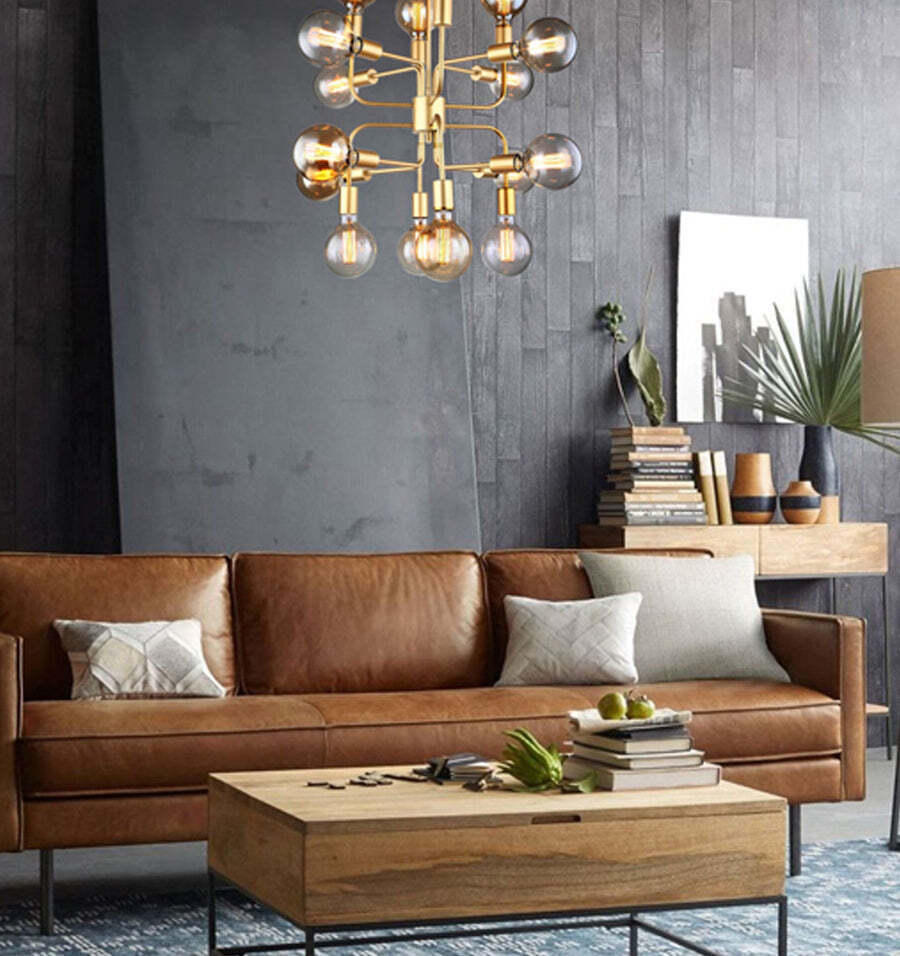 HEXADE: Interior Modern Abstract Pendant Light - 16 Lamps Matte Gold