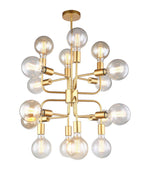 HEXADE: Interior Modern Abstract Pendant Light - 16 Lamps Matte Gold
