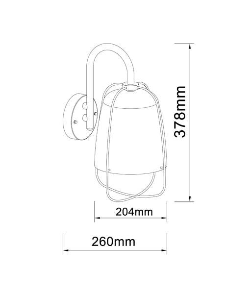 HINK: Exterior Cage Surface Mounted Wall Lights IP44 Matte Black