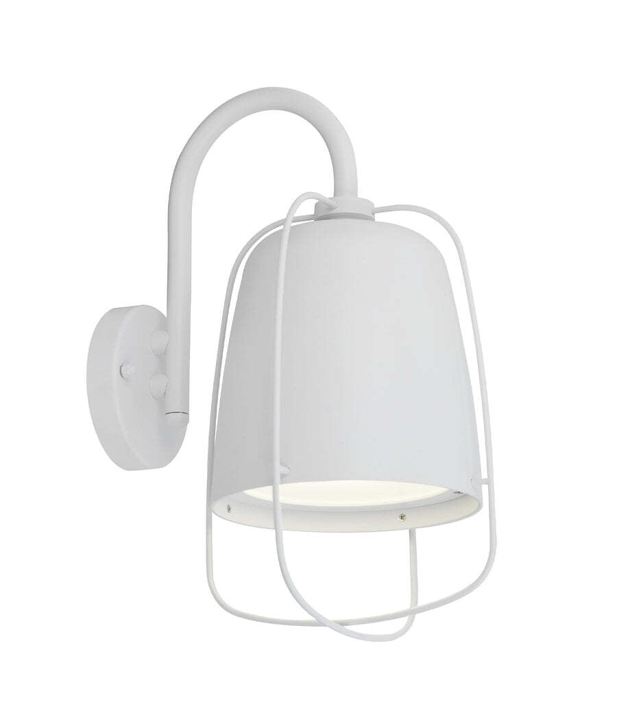 HINK: Exterior Cage Surface Mounted Wall Lights IP44 White