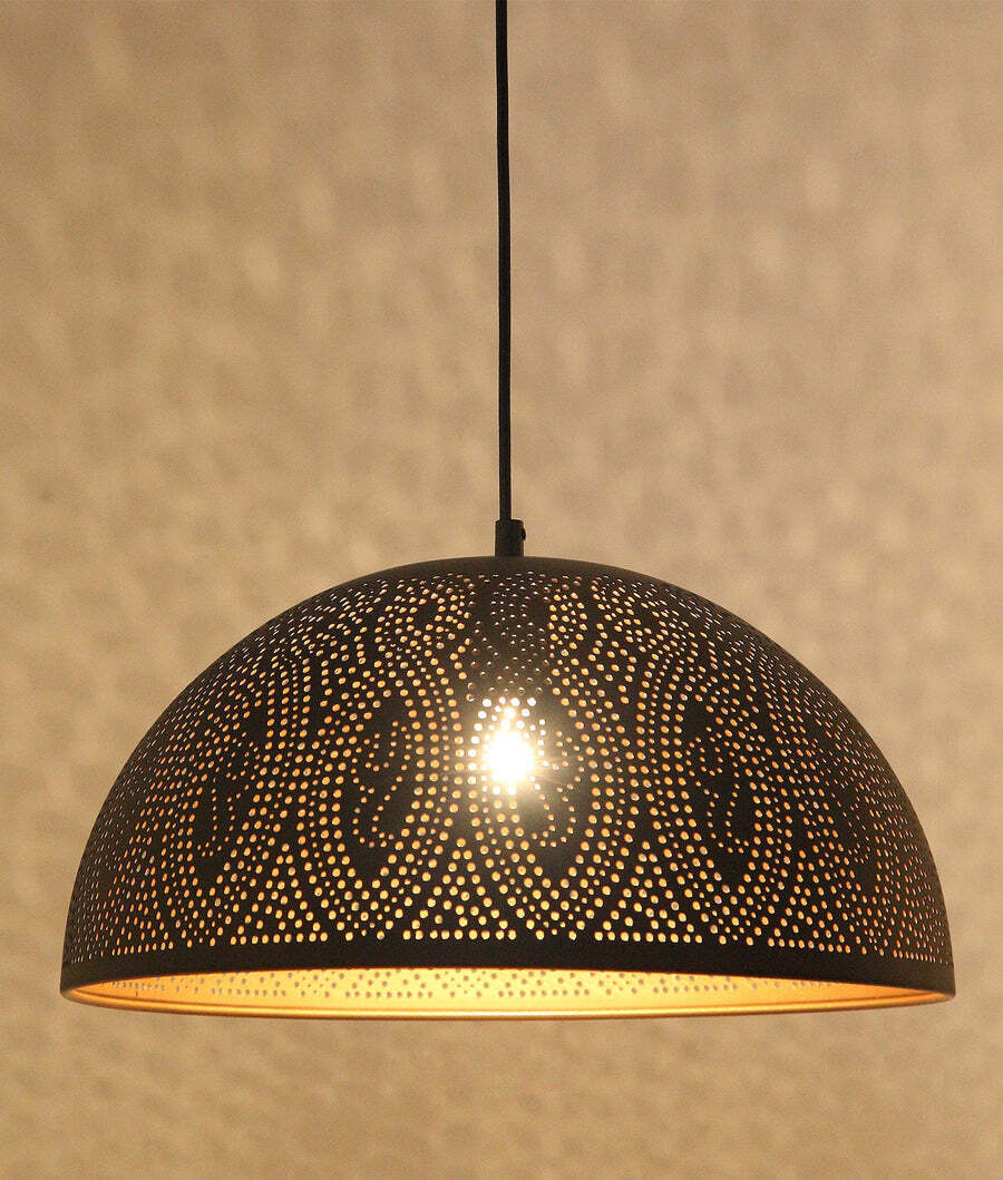 MARRAKESH: Bohemian Interior Black Dome Shape Pendant Light