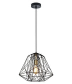 MARTE: Geometric Design Interior Iron Cage Pendant Lights Matte Black