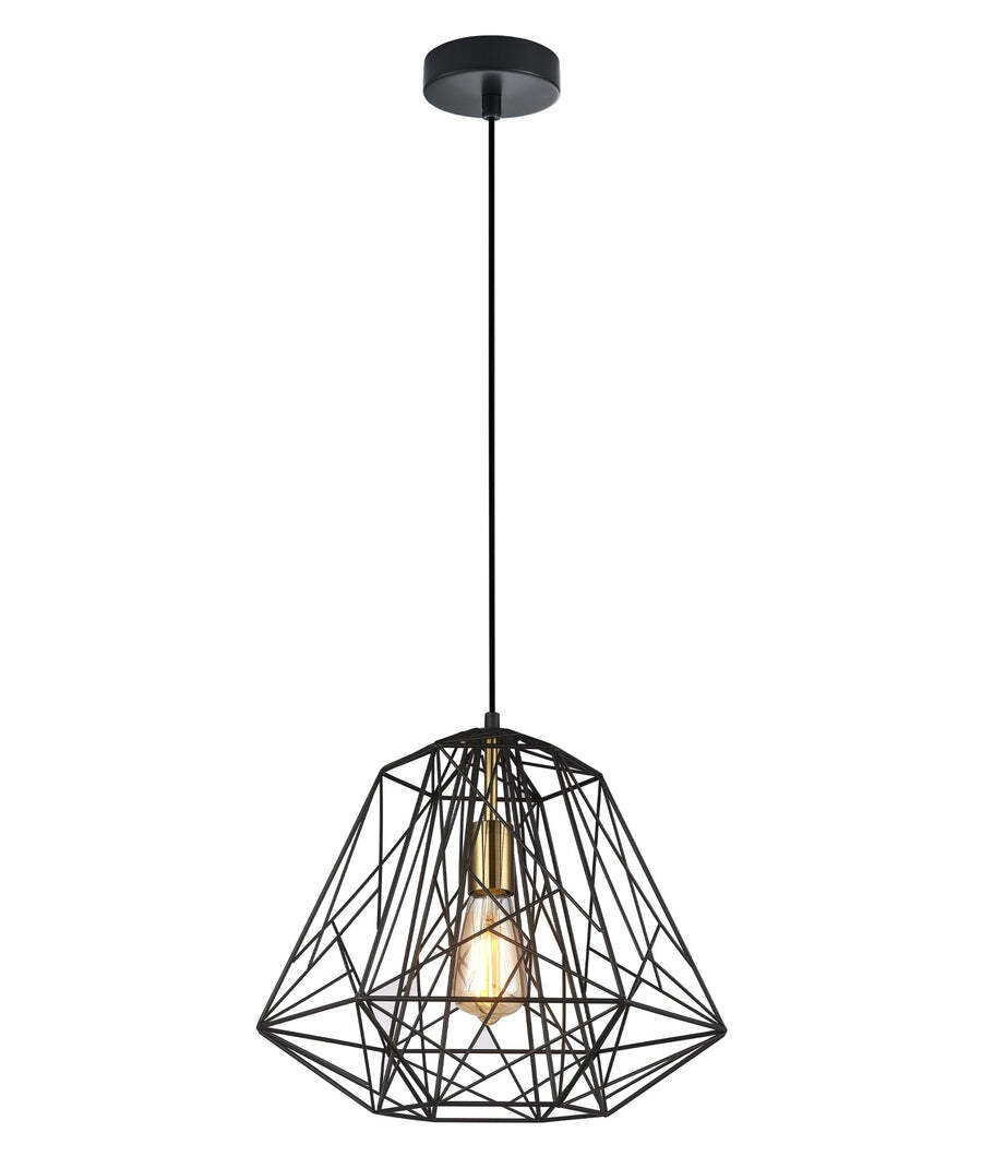 MARTE: Geometric Design Interior Iron Cage Pendant Lights Matte Black