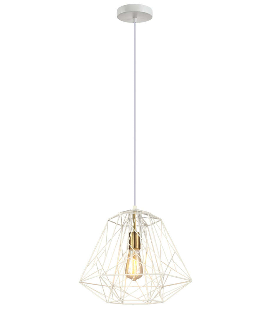 MARTE: Geometric Design Interior Iron Cage Pendant Lights White