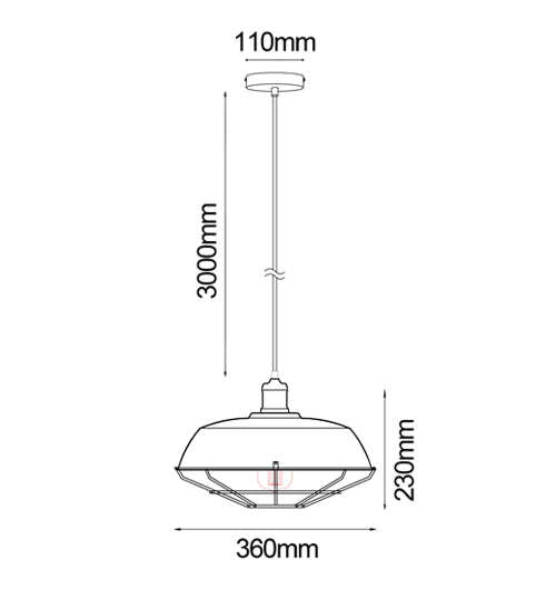 MATRIX: Industrial Iron Dome & Cage Pendant Lights Matte White