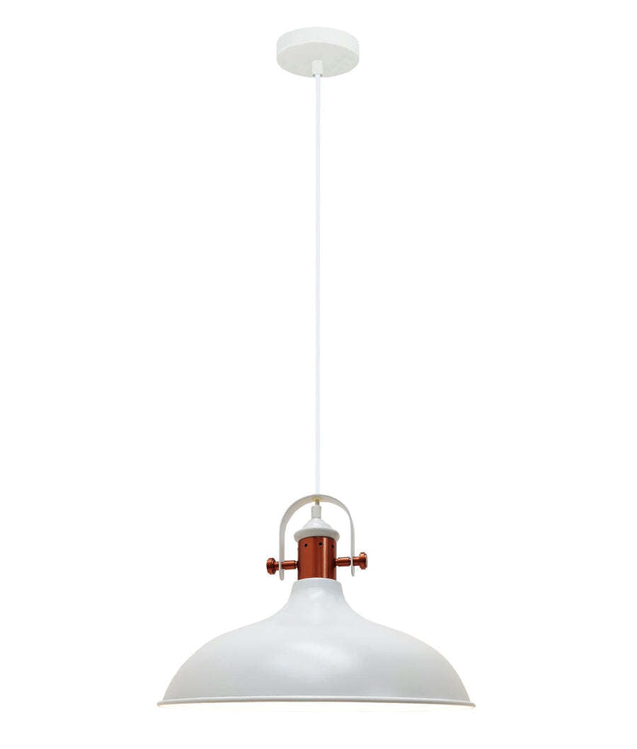 NARVIK: Industrial Scandinavian Dome Shape Pendant Lights Matte White