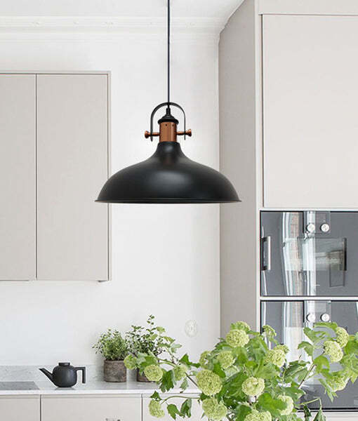 NARVIK: Industrial Scandinavian Dome Shape Pendant Lights Matte Black