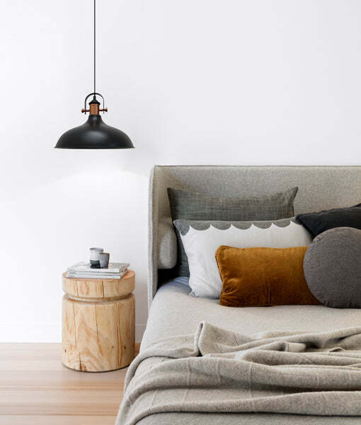 NARVIK: Industrial Scandinavian Dome Shape Pendant Lights Matte Black