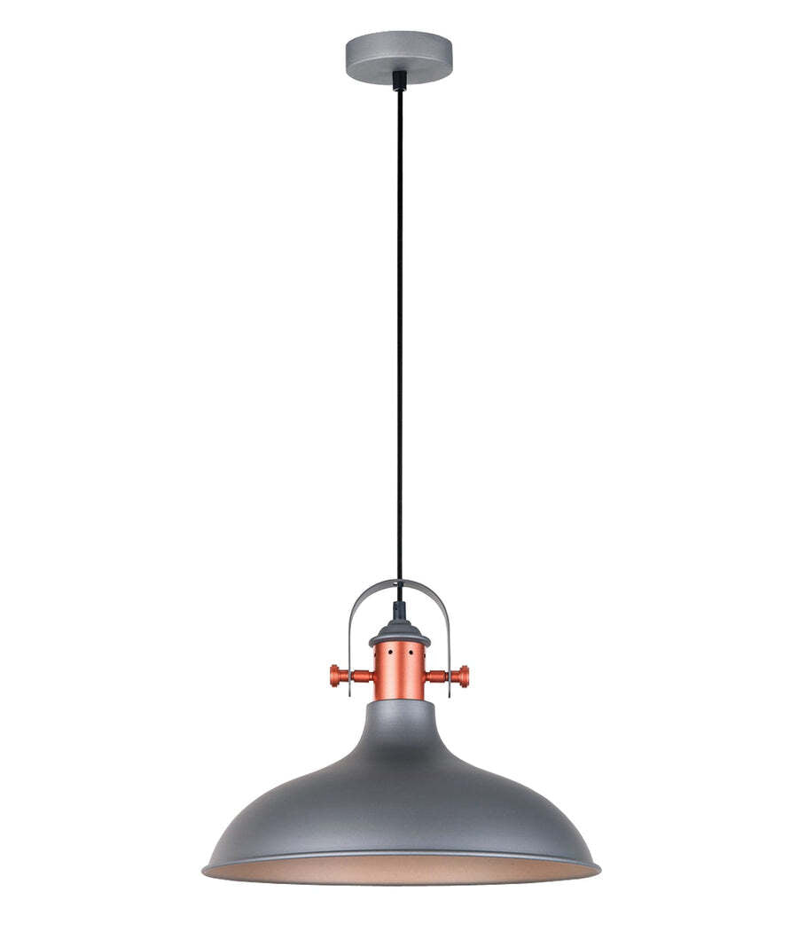 NARVIK: Industrial Scandinavian Dome Shape Pendant Lights Matte Grey