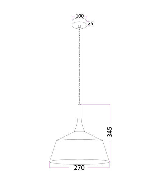 NORDIC: Modern Scandinavian Dome Steel & Wood Pendant Lights White 270mm