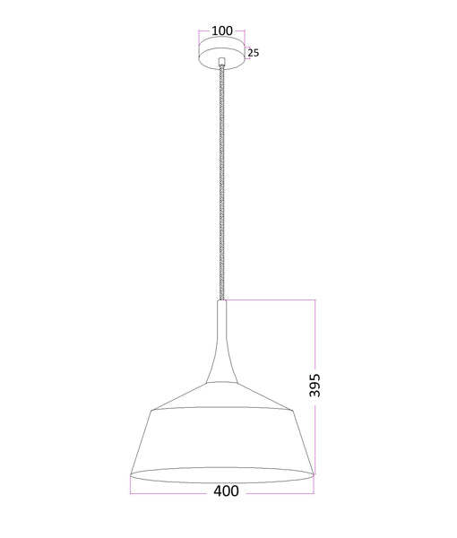 NORDIC: Modern Scandinavian Dome Steel & Wood Pendant Lights Black 400mm