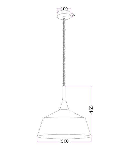 NORDIC: Modern Scandinavian Dome Steel & Wood Pendant Lights Black 560mm