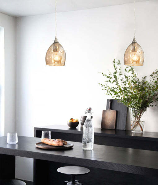 ORDITO: Abstract Chrome With Glass Ellipse Pendant Lights Gold Plated
