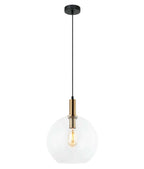 PATERA: Interior Glass with Extended Bronze Highlight Pendant Lights Clear