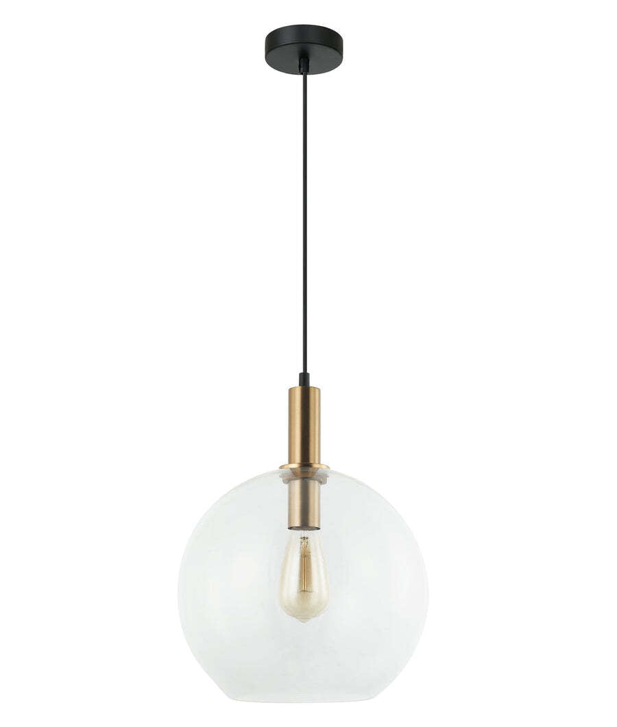 PATERA: Interior Glass with Extended Bronze Highlight Pendant Lights Clear