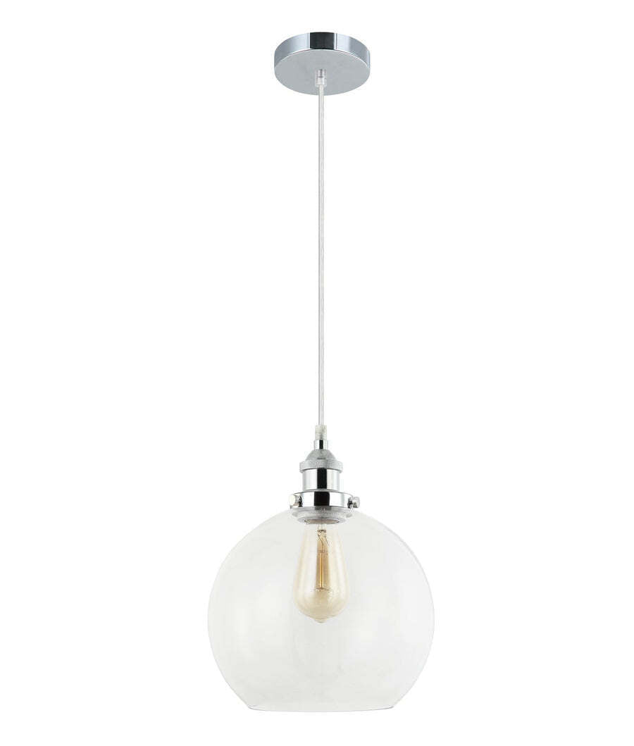 PESINI: Wine Glass Pendant Lights with Chrome Highlight Clear Glass