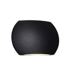 REMO: Surface Mounted LED Exterior Curved Up/Down Wall Lights IP54 Black
