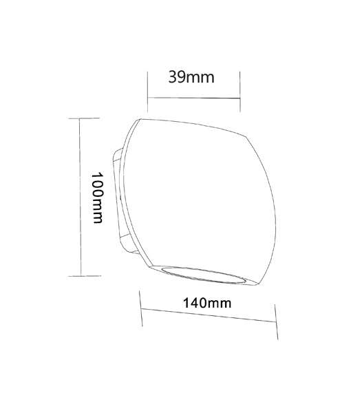 REMO: Surface Mounted LED Exterior Curved Up/Down Wall Lights IP54 Black