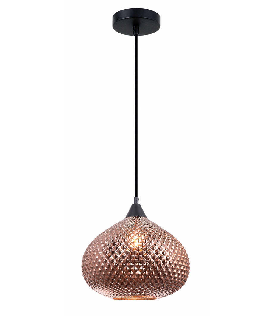 RICTUS: Bohemian Glass Wine Glass Shape Pendant Lights Copper Color