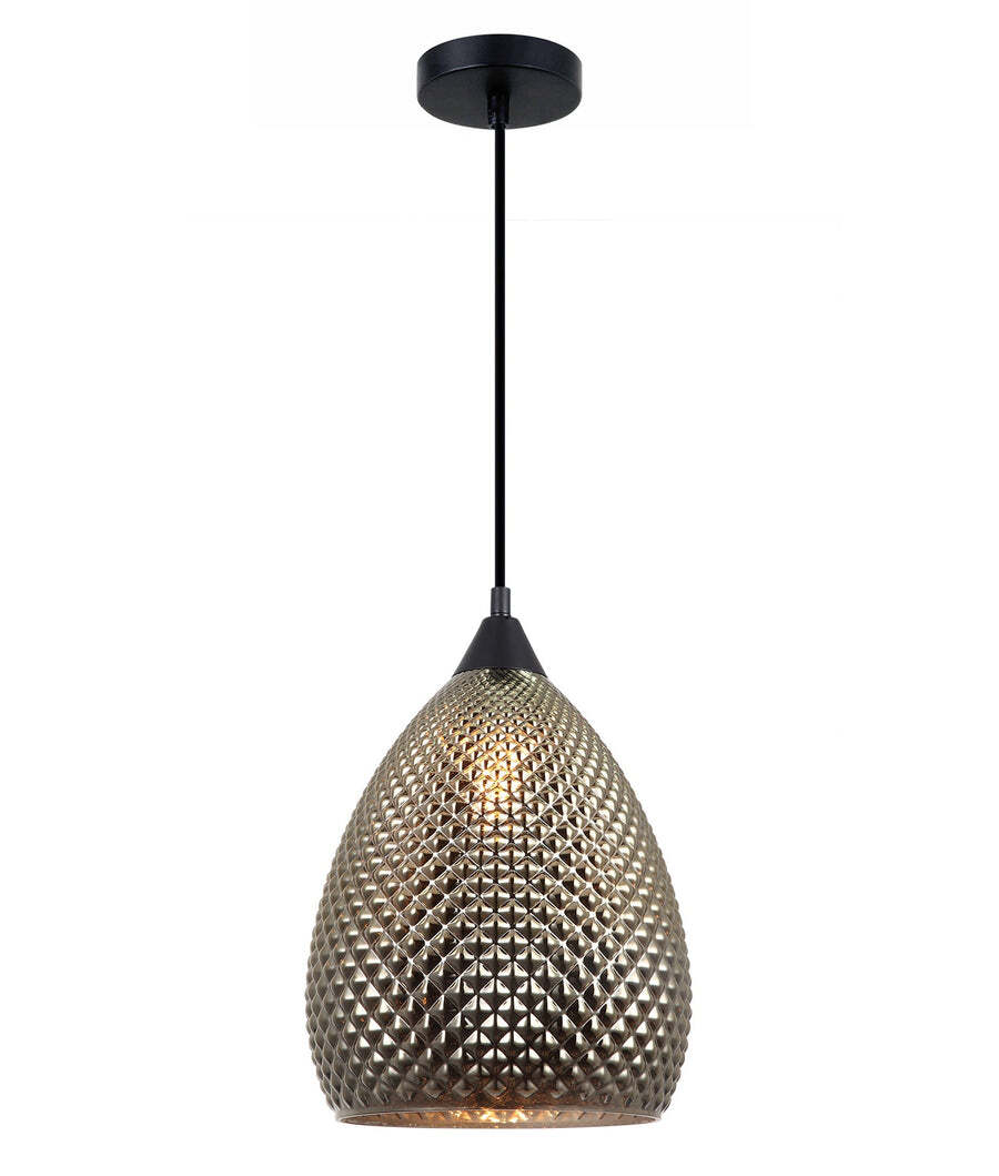 RICTUS: Bohemian Glass Ellipse Shape Pendant Lights Chrome Color