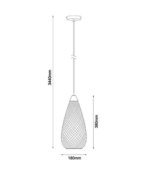RICTUS: Bohemian Glass Tear Drop Shape Pendant Lights Copper Color