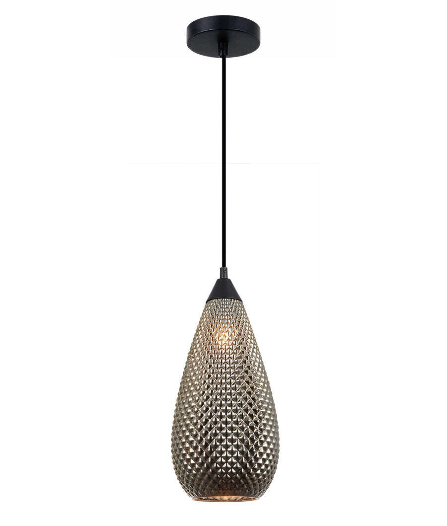 RICTUS: Bohemian Glass Tear Drop Shape Pendant Lights Chrome Color