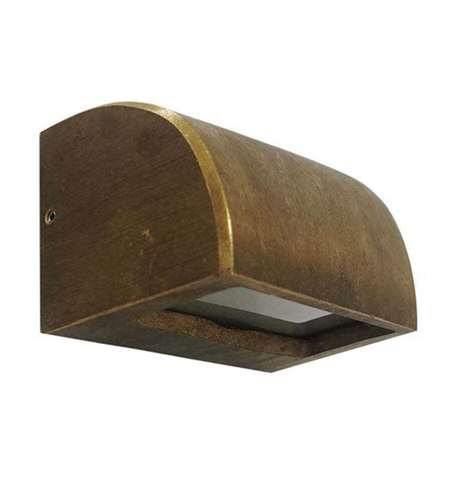 STE: Exterior 12V Bronze Curved Surface Mounted Step / Wall Lights IP65 Large
