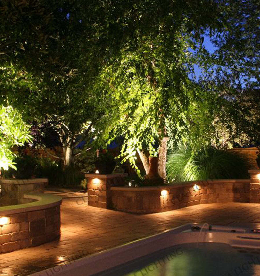 STE: Exterior 12V Bronze Curved Surface Mounted Step / Wall Lights IP65 Large