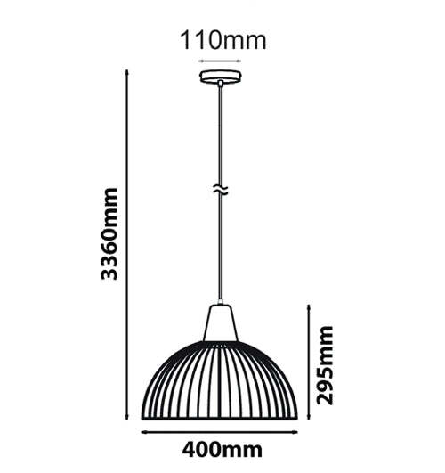 STRAND: Iron and Wood Dome Cage Pendant Lights White