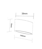 TAMA: LED Exterior Surface Mounted Curved Up/Down Wall Lights IP54 Black