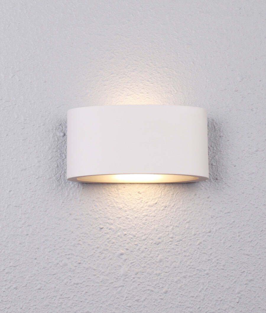 TAMA: LED Exterior Surface Mounted Curved Up/Down Wall Lights IP54 White