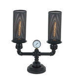VENETO: Industrial Aged Iron Decorative Table Lamp Twin Head