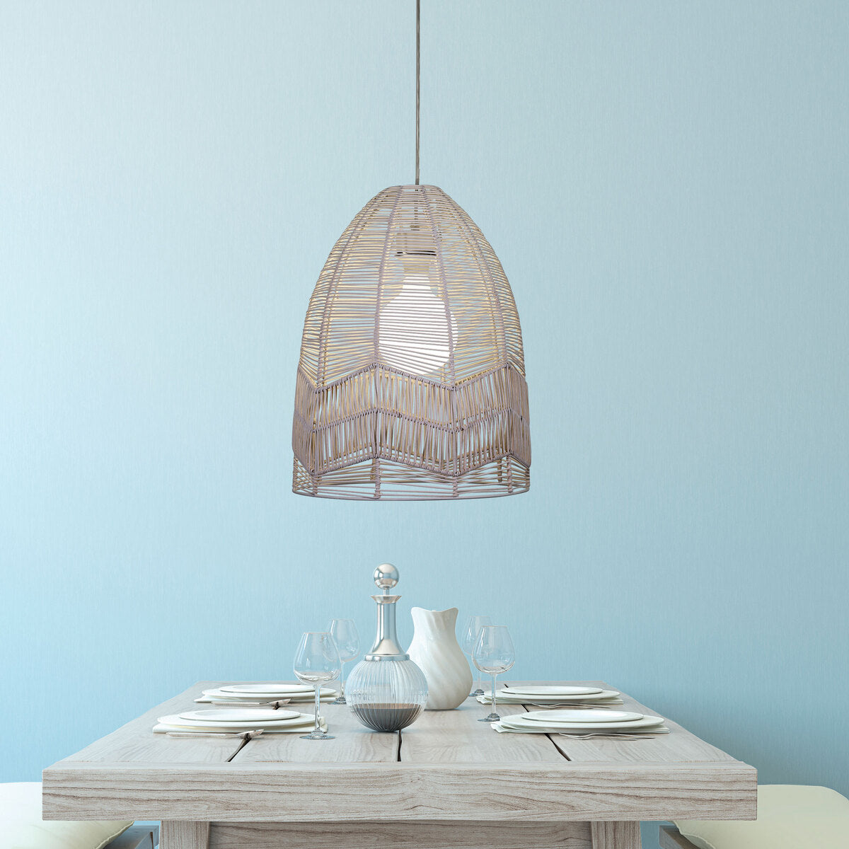 ORIEL SERANG 35 Cane Pendant Light Shade Only - Decorative Pendant Light