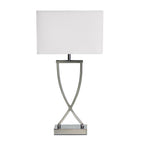 Oriel Lighting CHI Stylish Bedside Lamp with Polyester Shade in Chrome