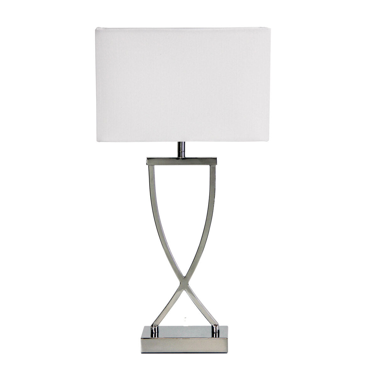 Oriel Lighting CHI Stylish Bedside Lamp with Polyester Shade in Chrome