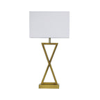 Oriel Lighting KIZZ Antique Brass Stylish Bedside Lamp with Polyester Shade