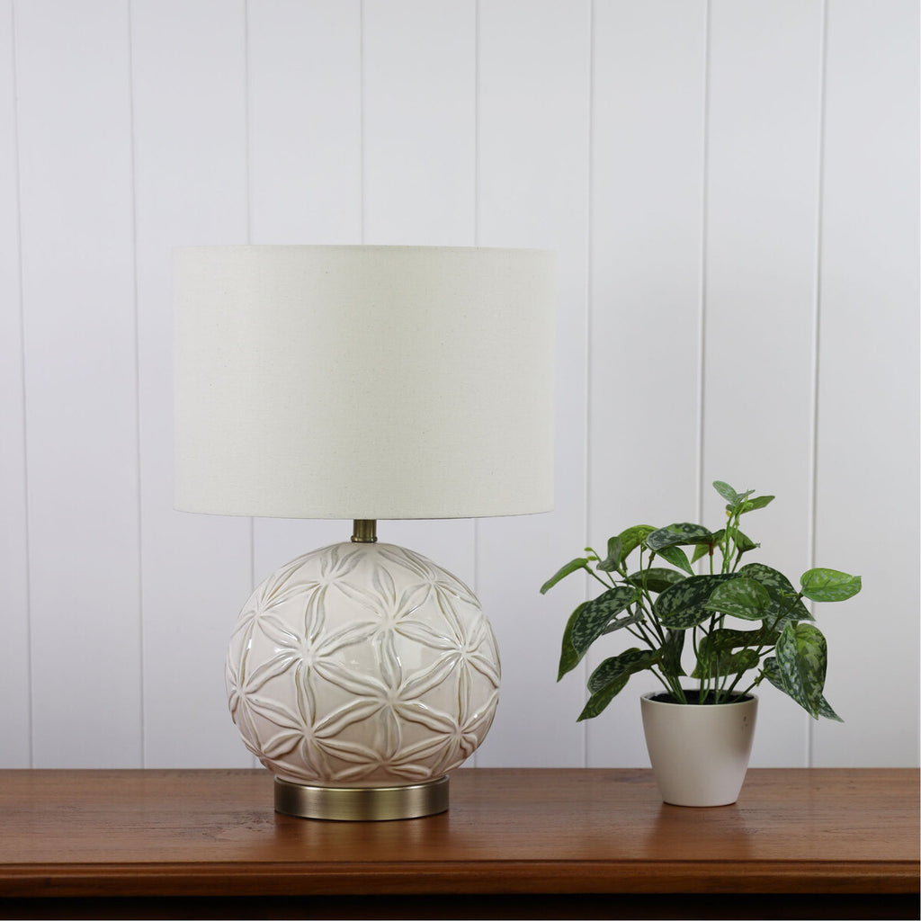 Oriel Lighting ARIEL Ceramic Decorative Table Lamp with Shade